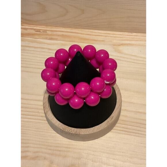 Pink Chunky Beaded Stretch Bracelet Womens Costume Jewelry - Picture 3 of 3